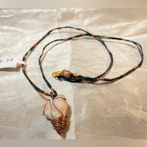 Heart stone, jewelry necklace, hand made